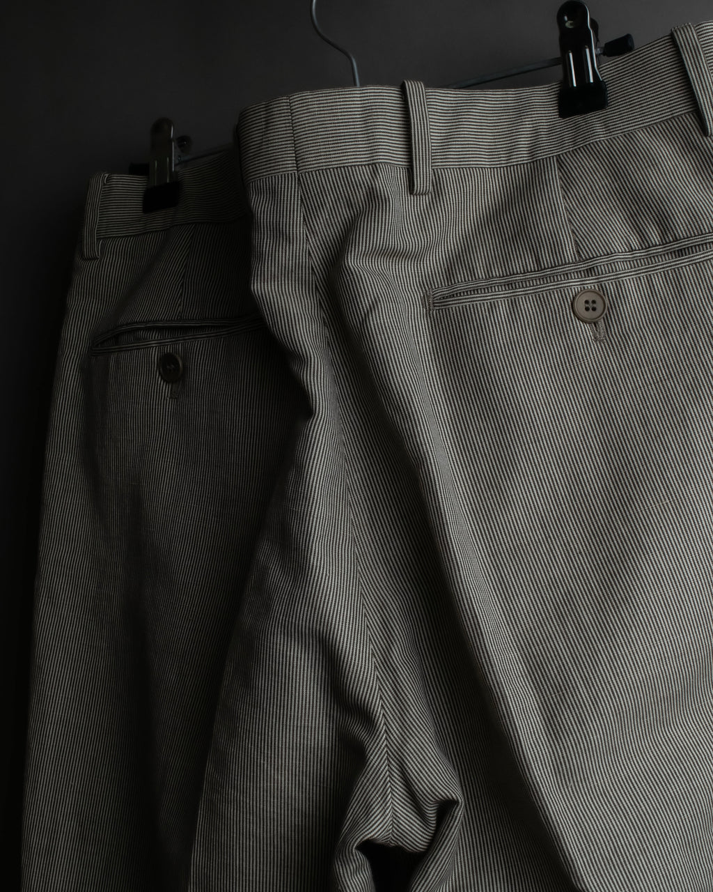 "HERMES" Cotton linen wide tapered slacks