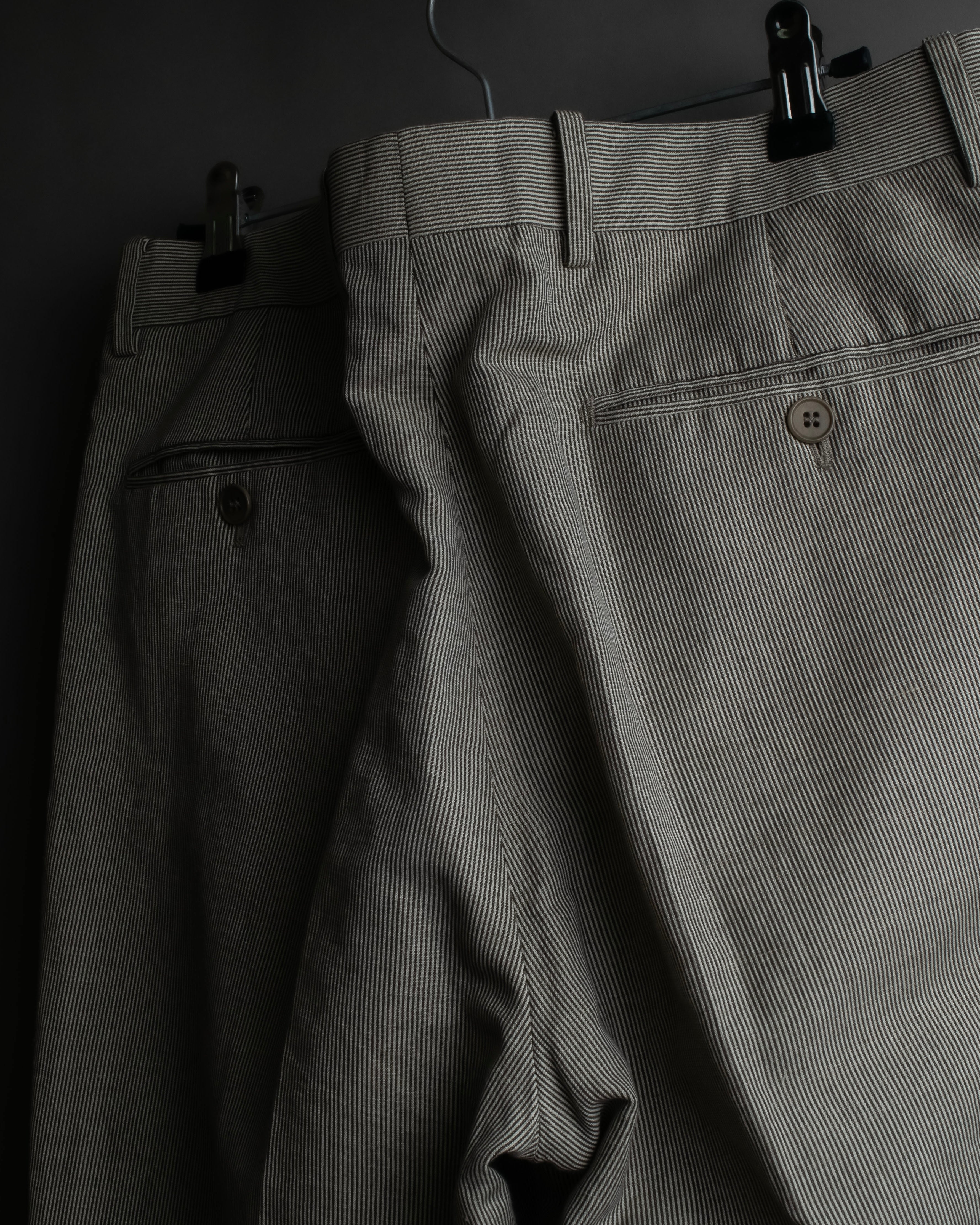 "HERMES" Cotton linen wide tapered slacks