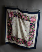 "YVES SAINT LAURENT" Peony small flower bouquet pattern silk scarf