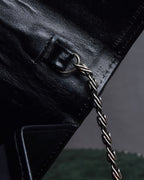 "Cartier" Logo engraved horizontal chain shoulder leather bag