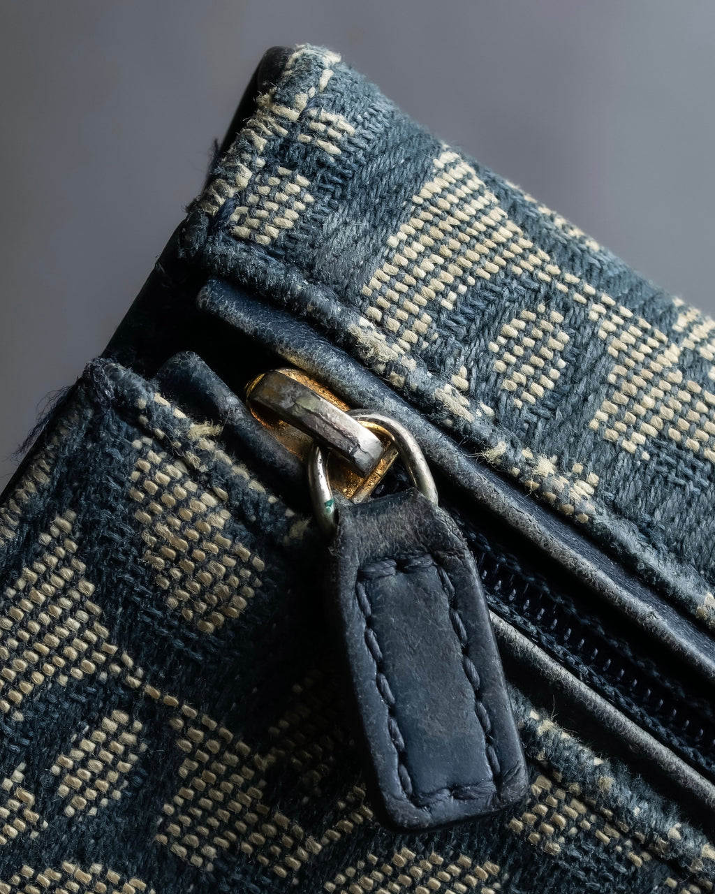 "Christian Dior" Trotter canvas logo engraved long wallet