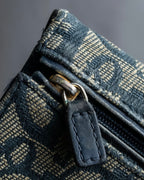 "Christian Dior" Trotter canvas logo engraved long wallet