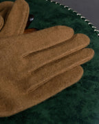 "BURBERRY" Cashmere blend design suede leather gloves