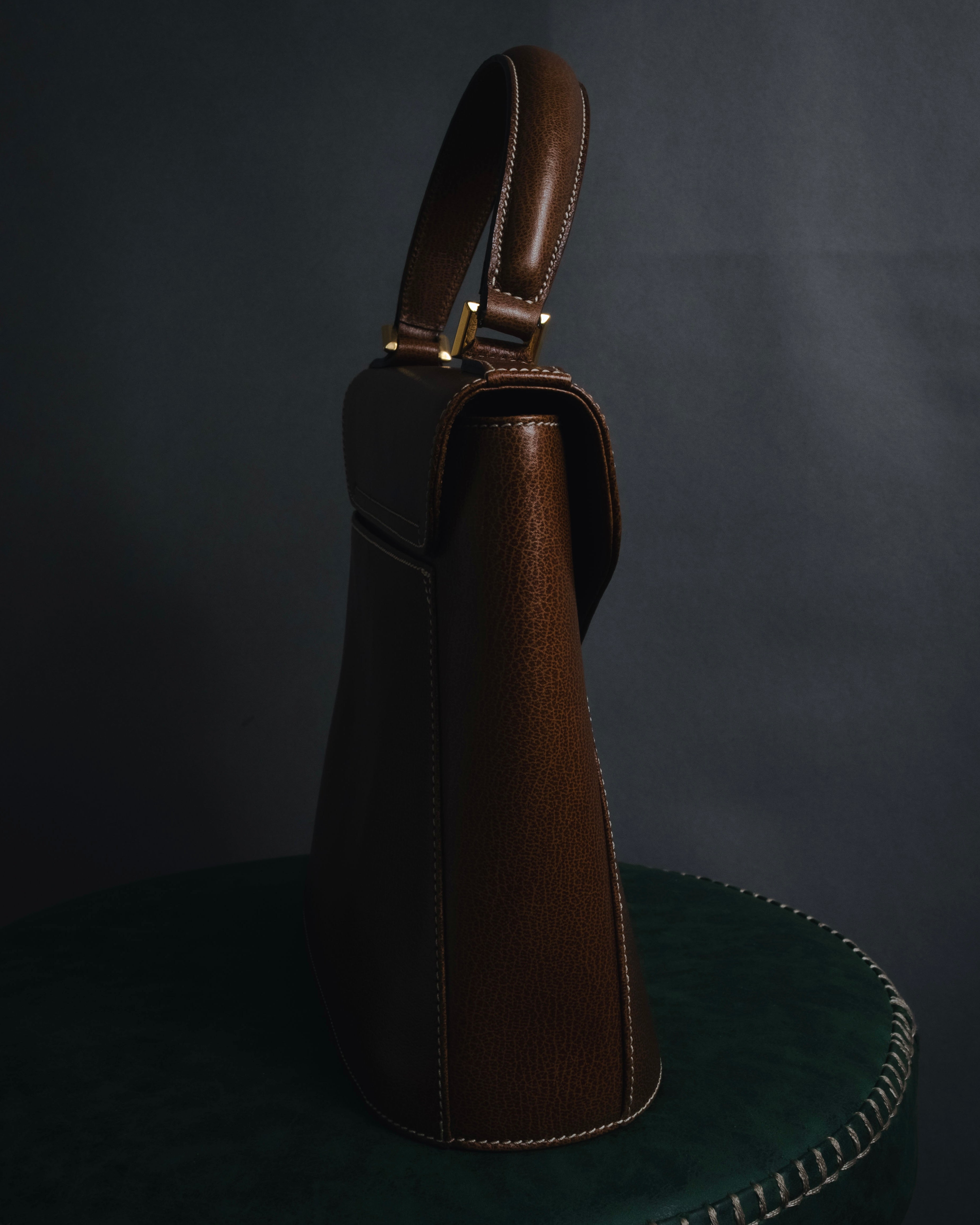 "Salvatore Ferragamo" 90’s structured top-handle leather bag