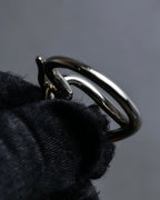 "HERMES" Jumbo silver scarf ring