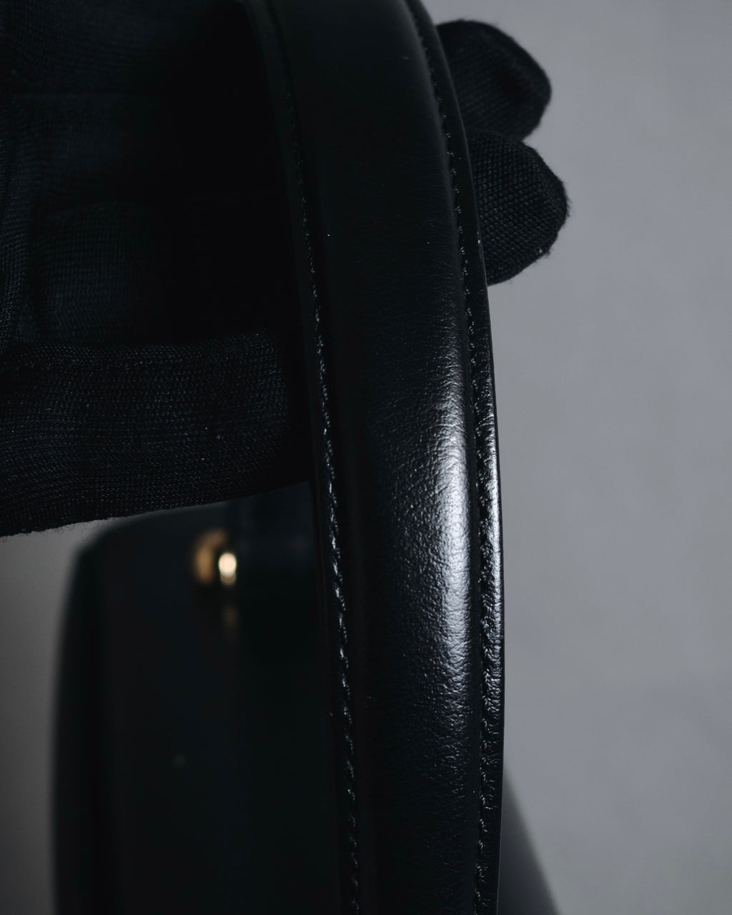 "PIERRE BALMAIN" 80’s-90’s box calf gold bar top handle bag