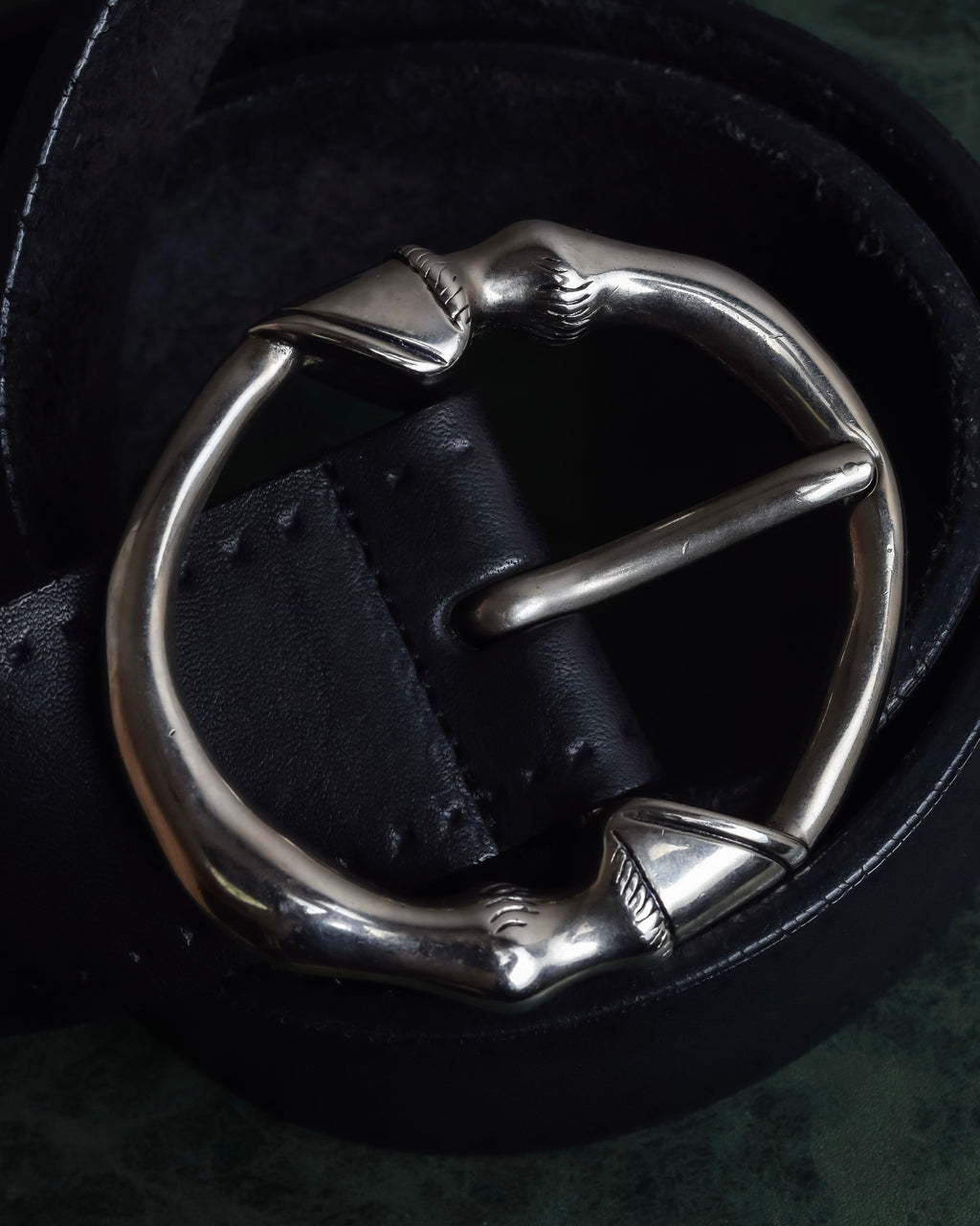 "GUCCI" Bamboo buckle motif leather belt