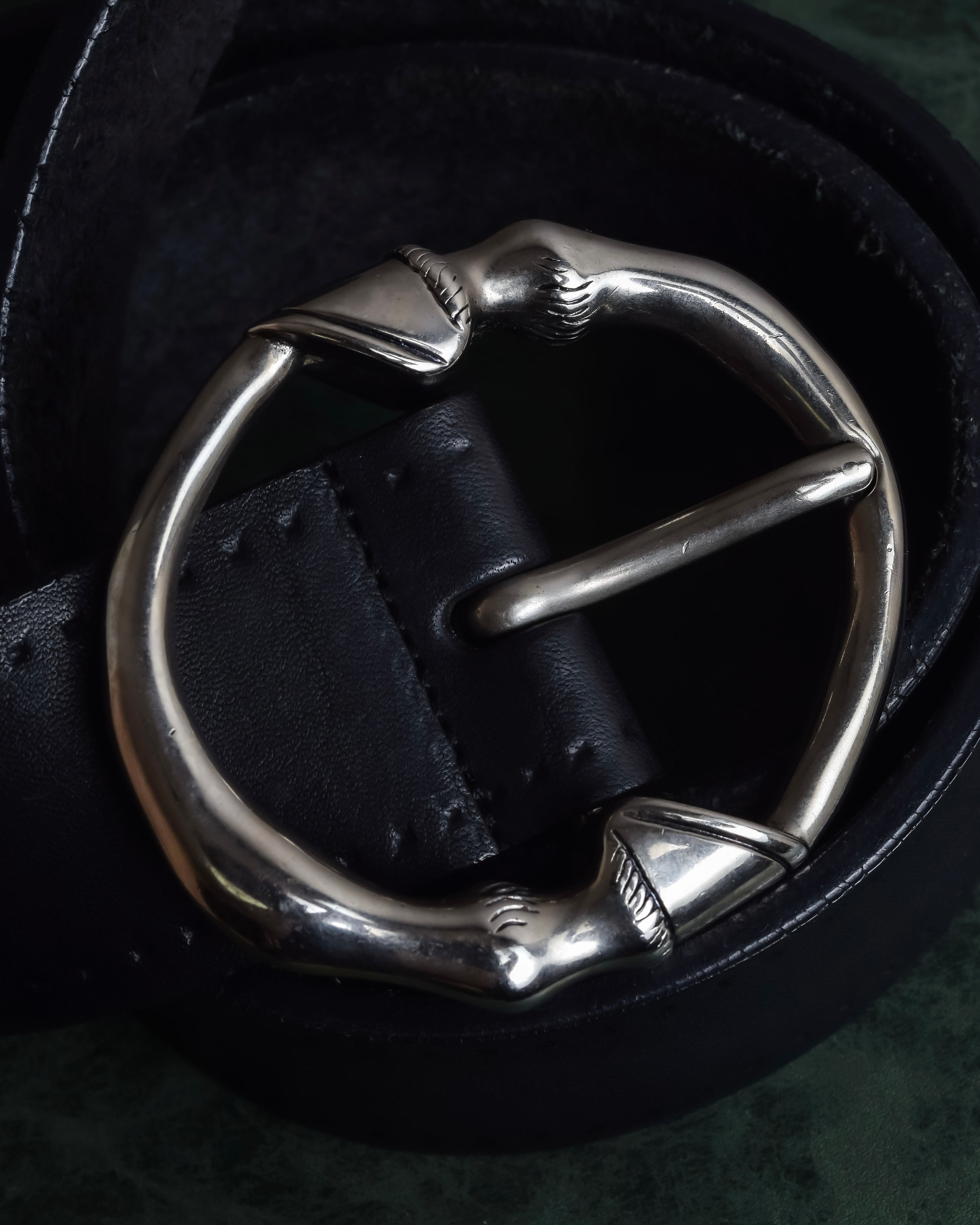 "GUCCI" Bamboo buckle motif leather belt