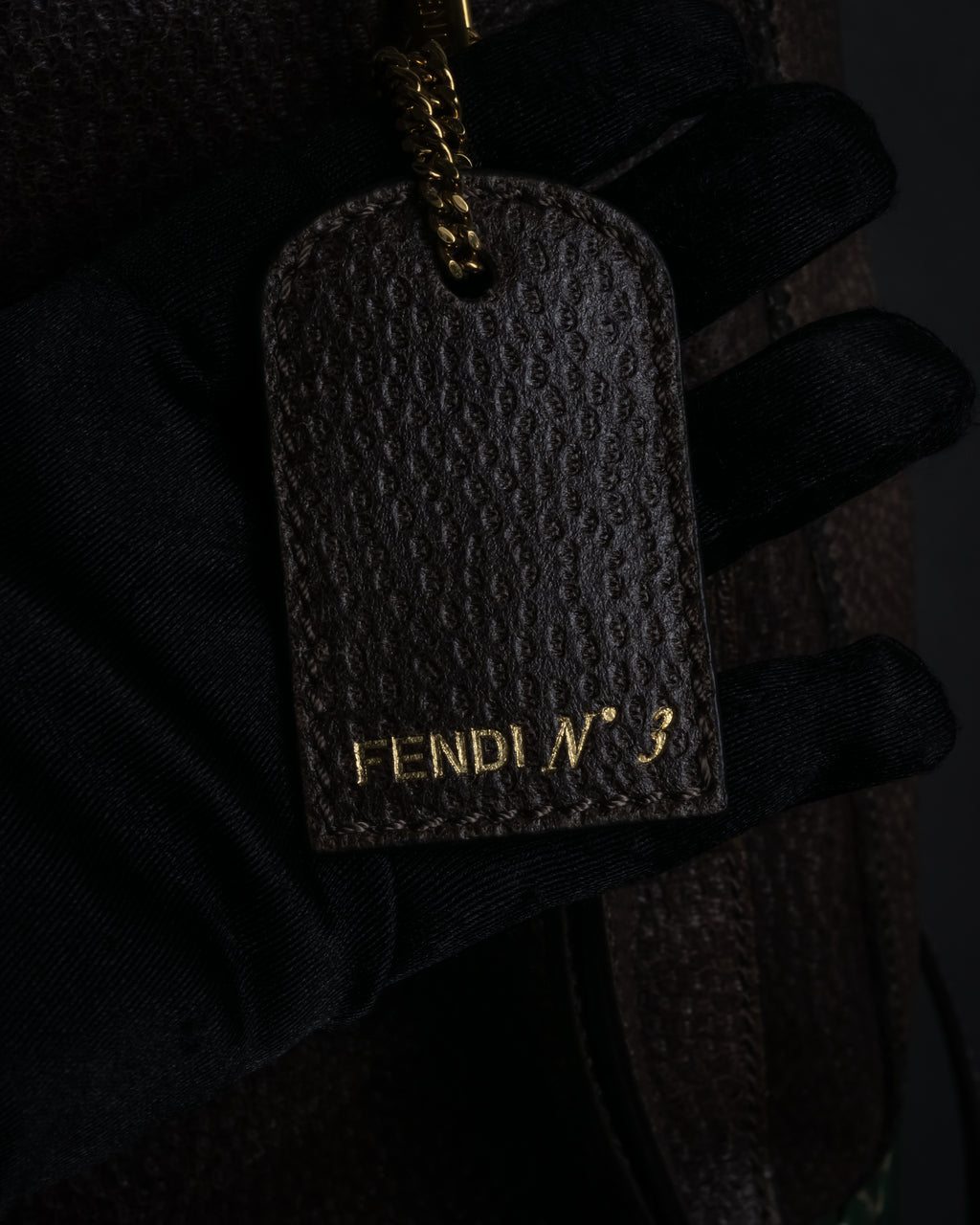 “FENDI” 2010’s Architectural grained leather 3Jours bag