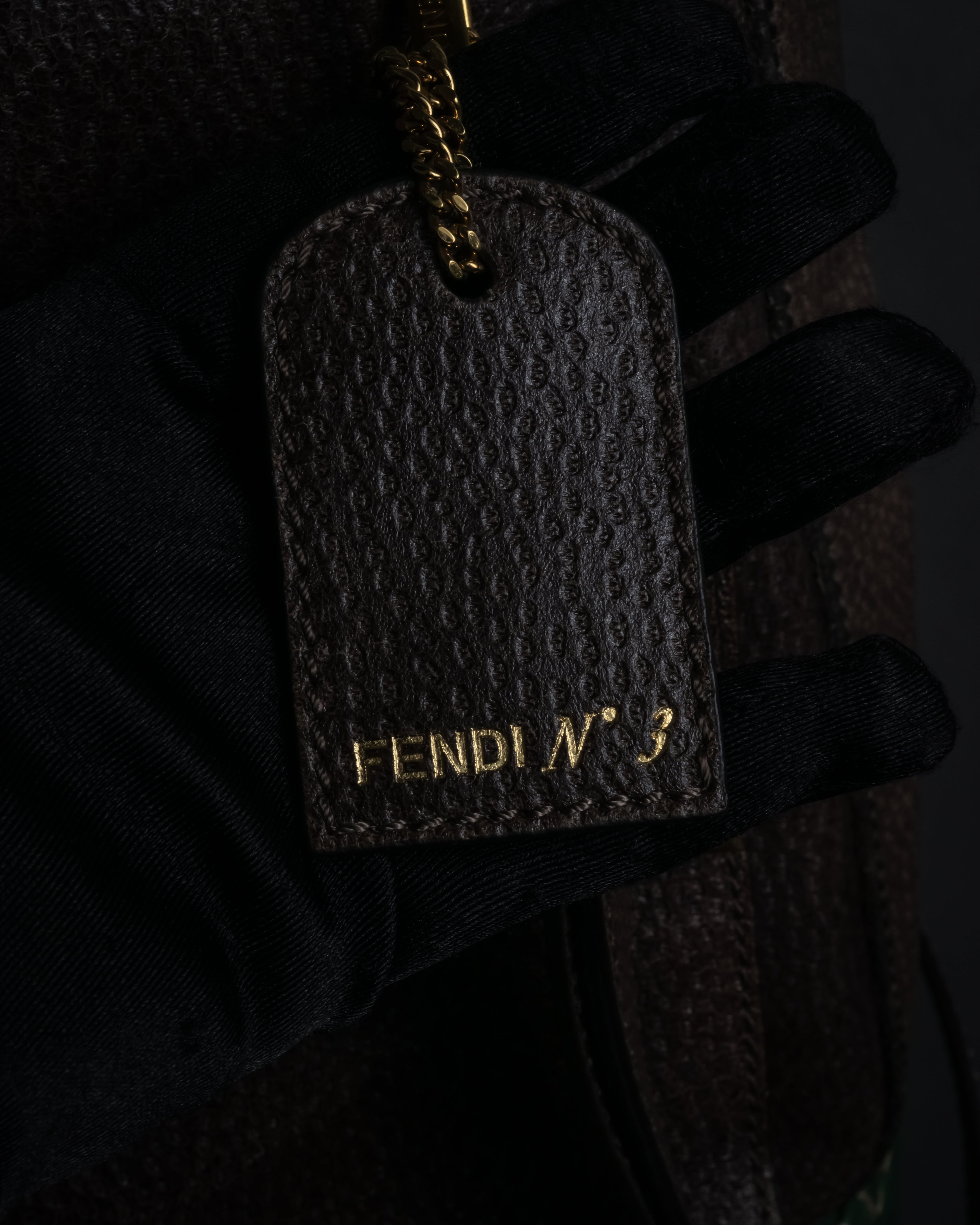 “FENDI” 2010’s Architectural grained leather 3Jours bag