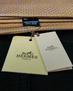 “HERMES” Double line patterned silk tie