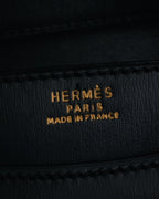 –SPECIAL– "HERMES" 90’s Box calf ring-lock accordion shoulder bag