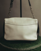 "Salvatore Ferragamo" 10's Bicolor leather chain shoulder bag