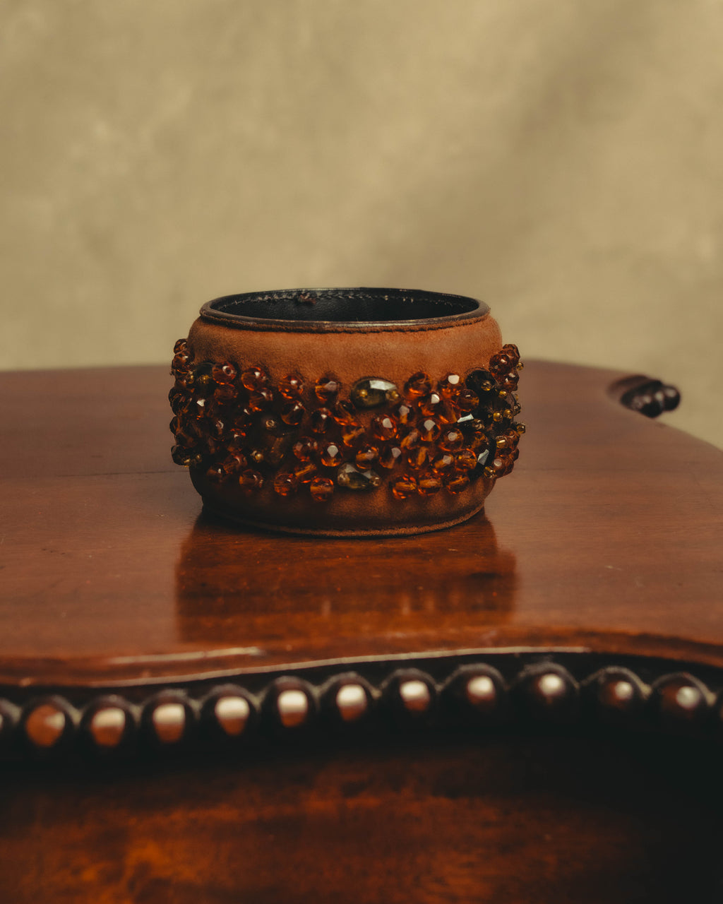 "PRADA" 90's-00's Embellished wide cuff bracelet