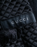 "GUCCI" Asymmetrical front detail high neck coat