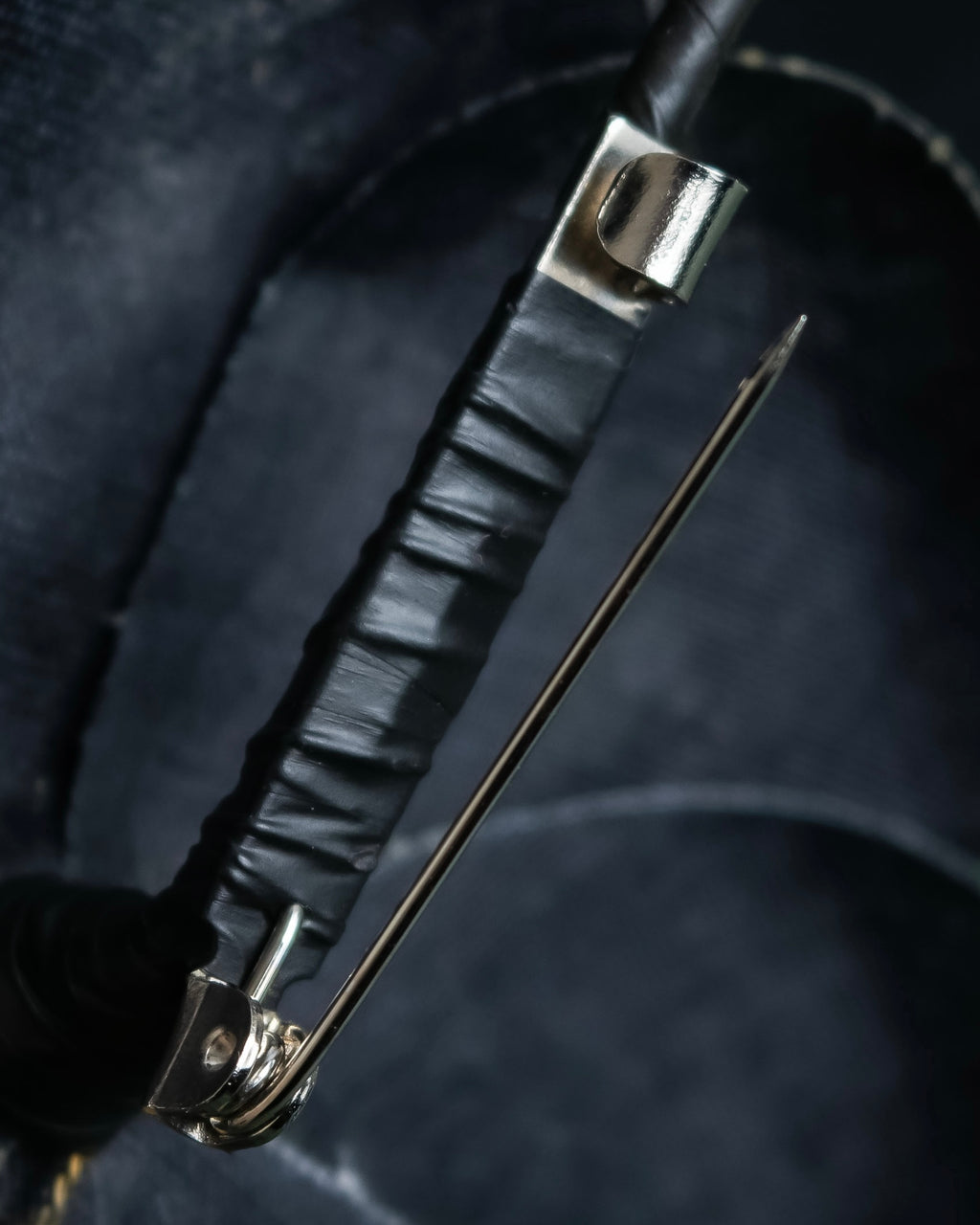 "CHANEL" Deep black camellia brooch