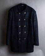 "DOLCE & GABBANA" Double-breasted bejeweled button check pattern jacket