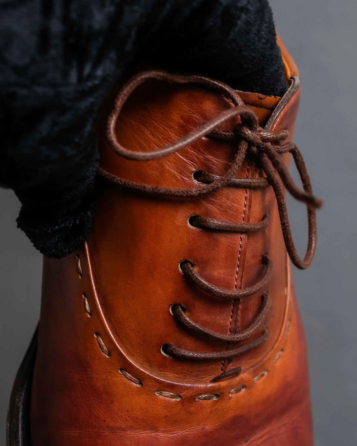 "Santoni" Gradient color leather derby shoes"