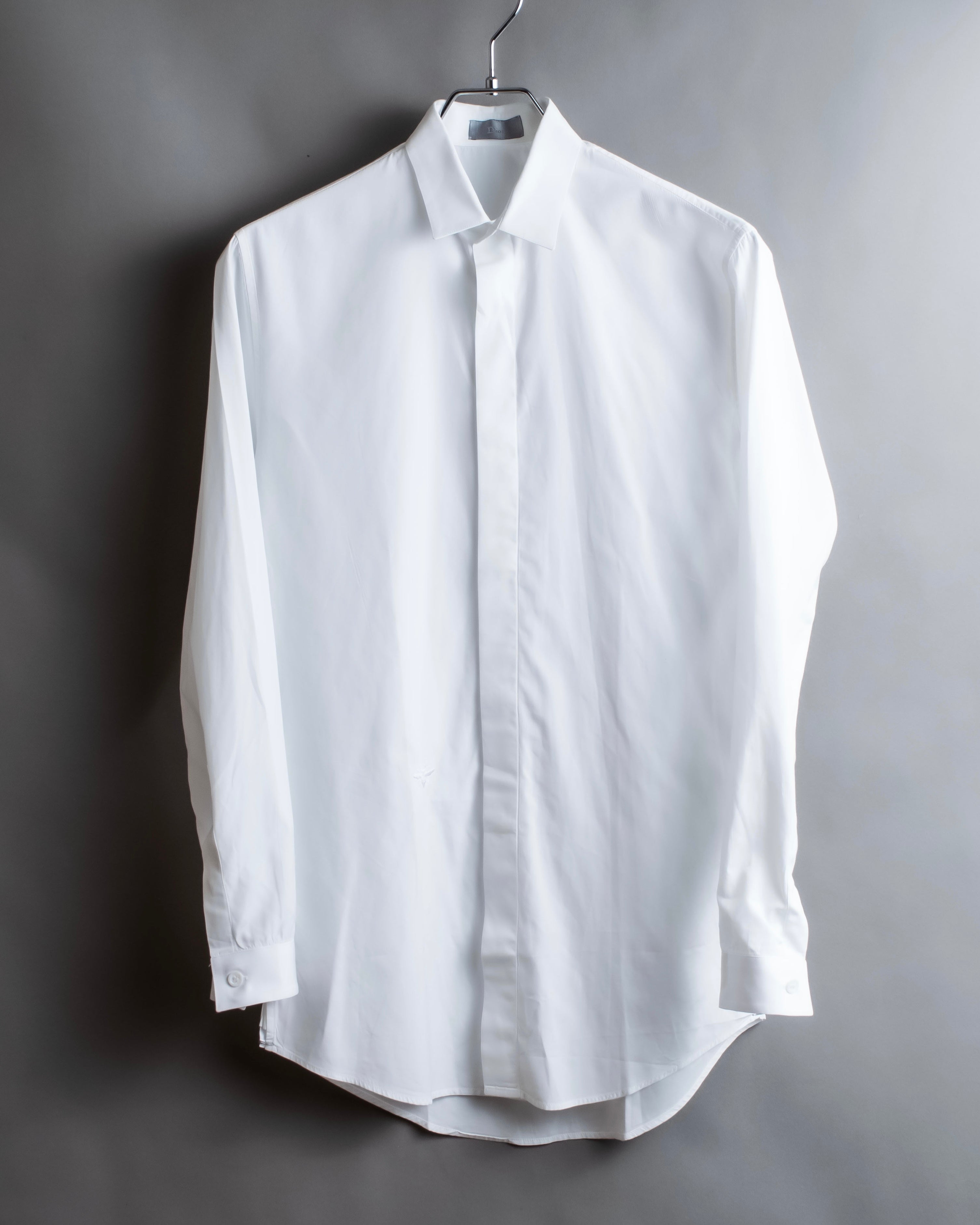 "Dior" Fly front design bee embroidery cotton shirt