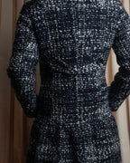 "Weekend Max Mara" Fur trimmed design collar tweed flare coat