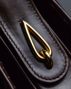 "GUCCI" 70's Embossed suede flap shoulder bag