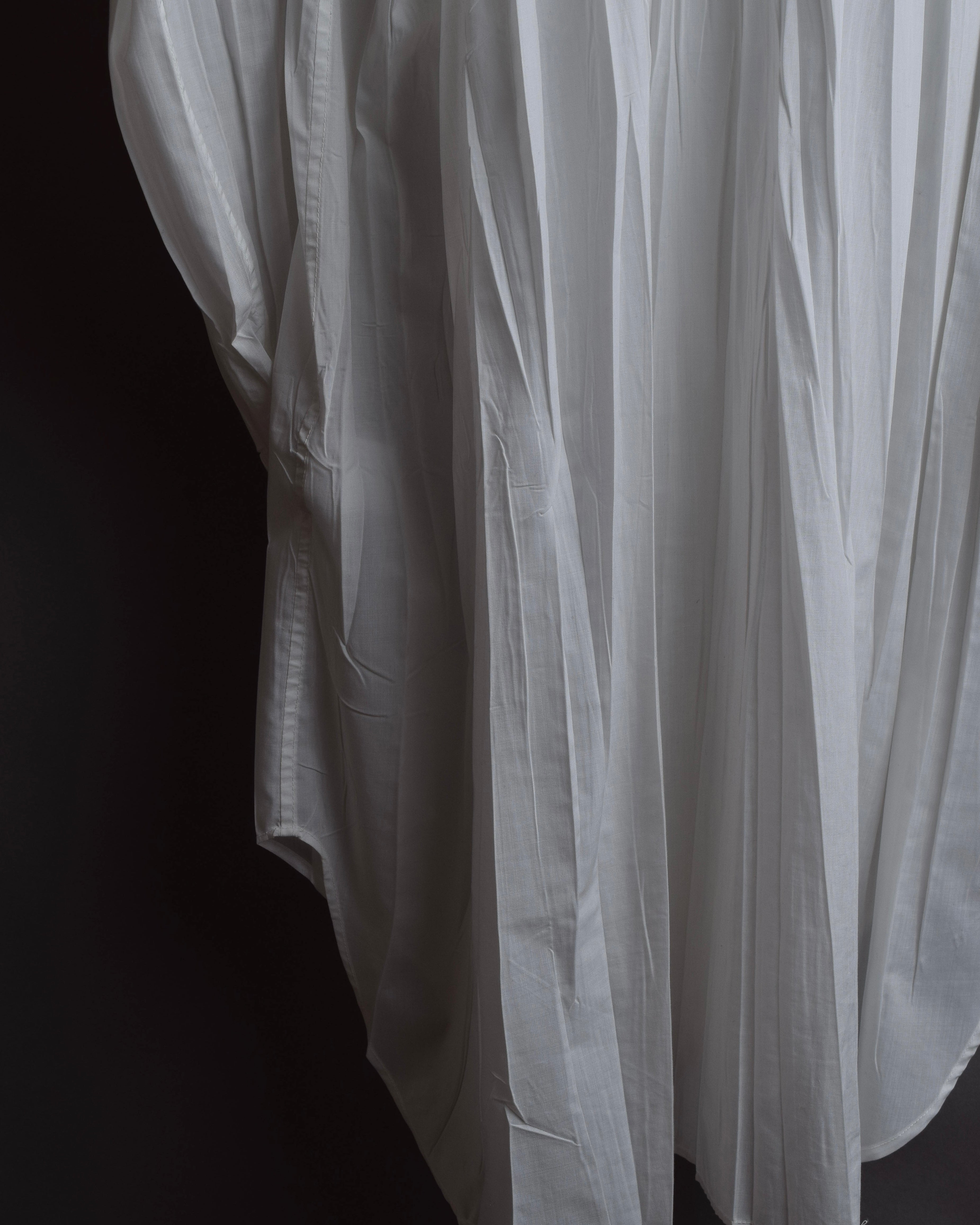 "ISSEY MIYAKE" Pleated design polyester long shirt