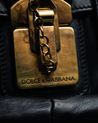 –SPECIAL– “DOLCE & GABBANA” 00’s-10’s Miss orient padlock leather satchel