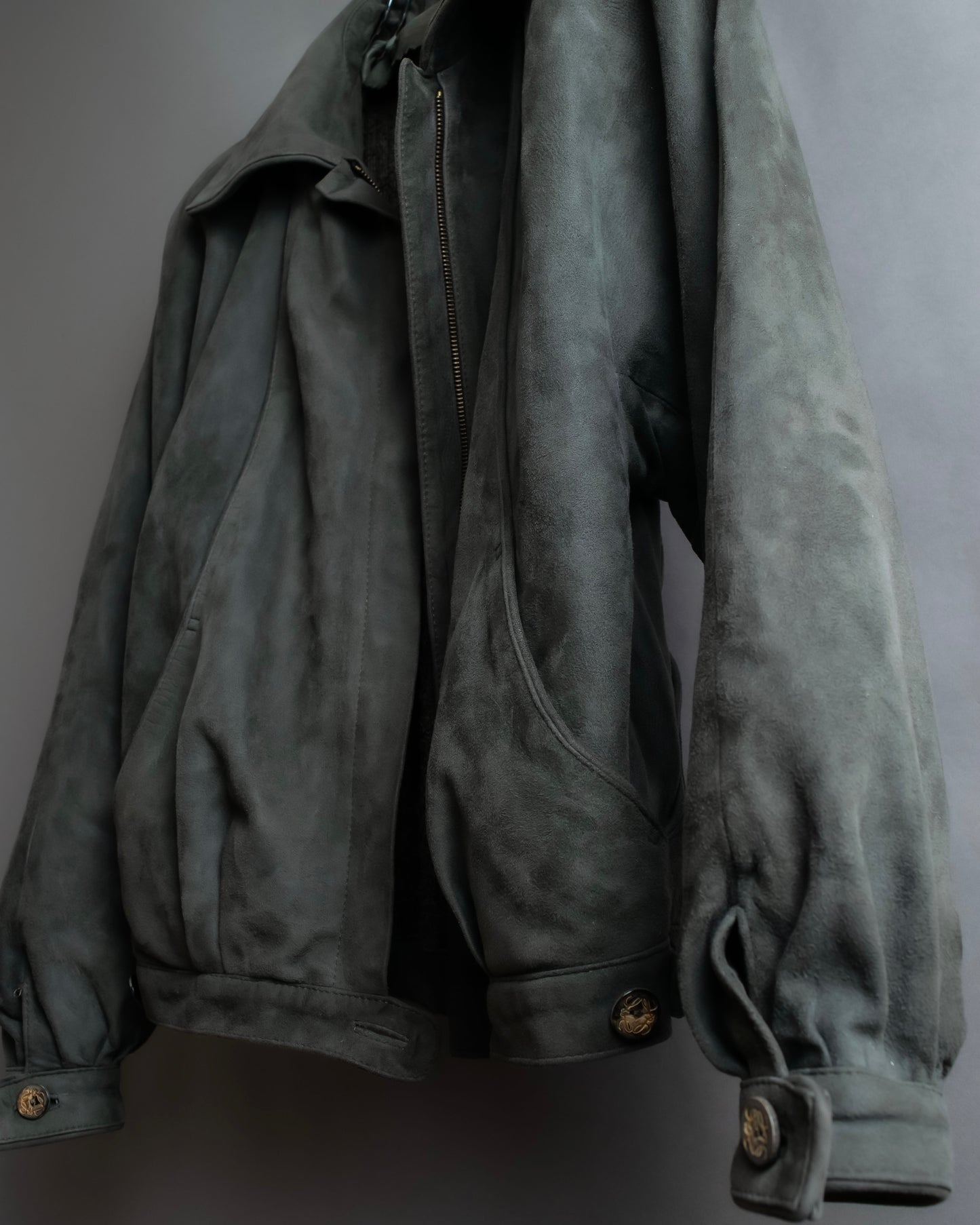 "LOEWE" Box silhouette suede leather blouson