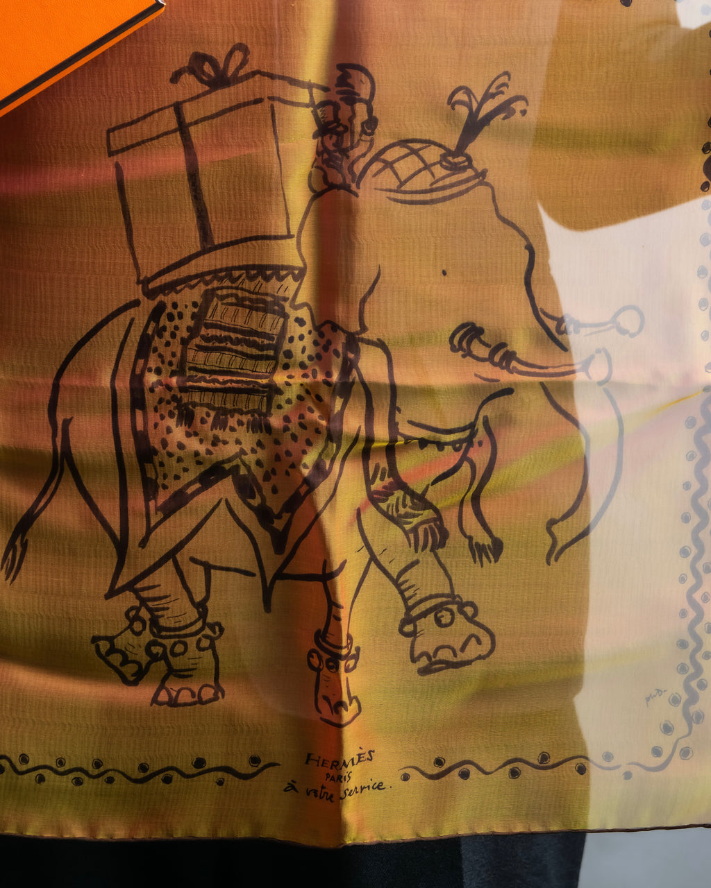 "HERMES" Exotic motif carre scarf