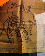 "HERMES" Exotic motif carre scarf