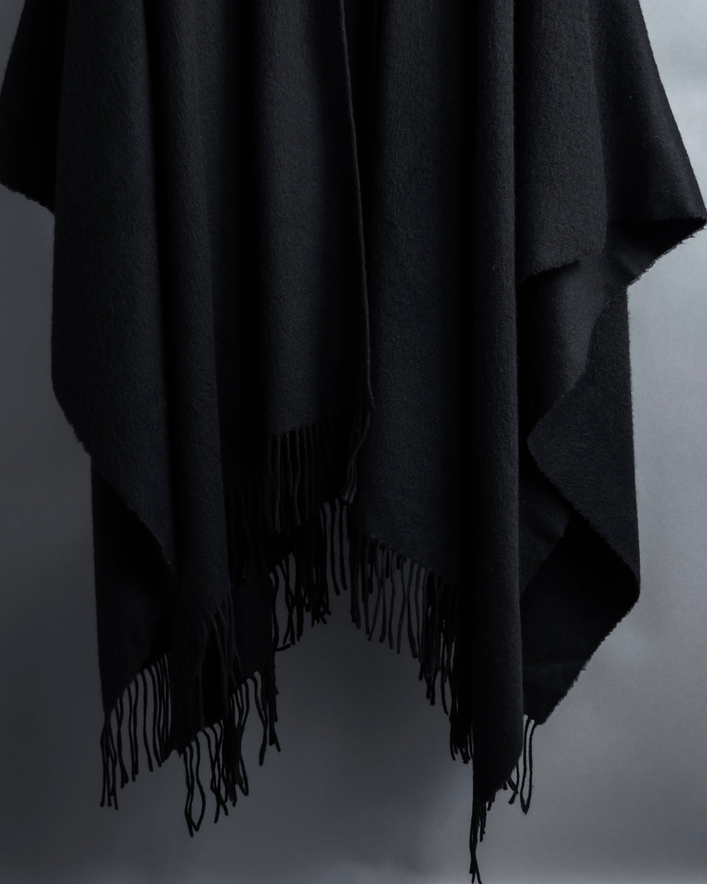 "BALENCIAGA" Fringe design open front cape