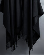 "BALENCIAGA" Fringe design open front cape