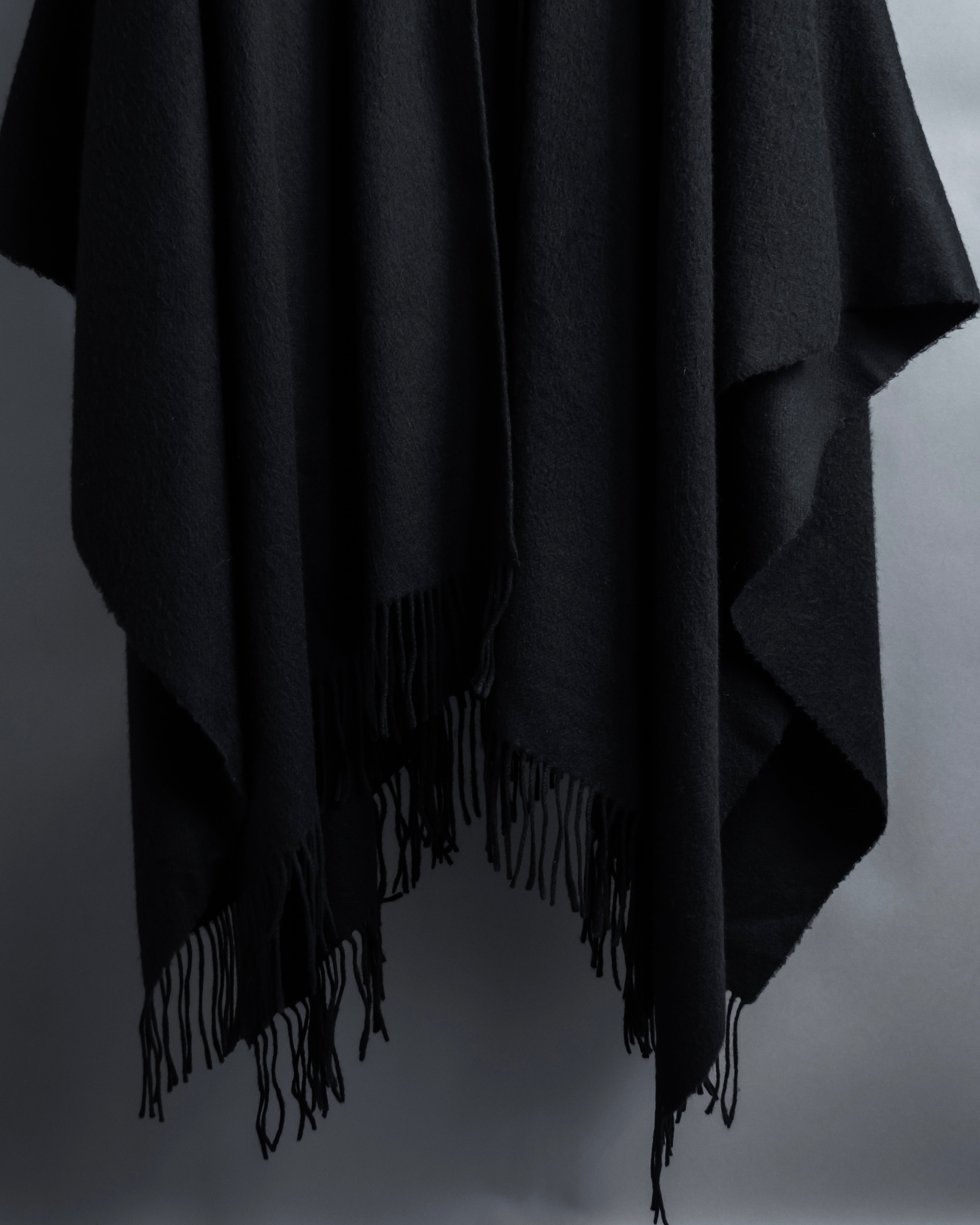 "BALENCIAGA" Fringe design open front cape
