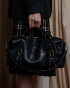 "CELINE" Various studs horizontal leather 2way bag
