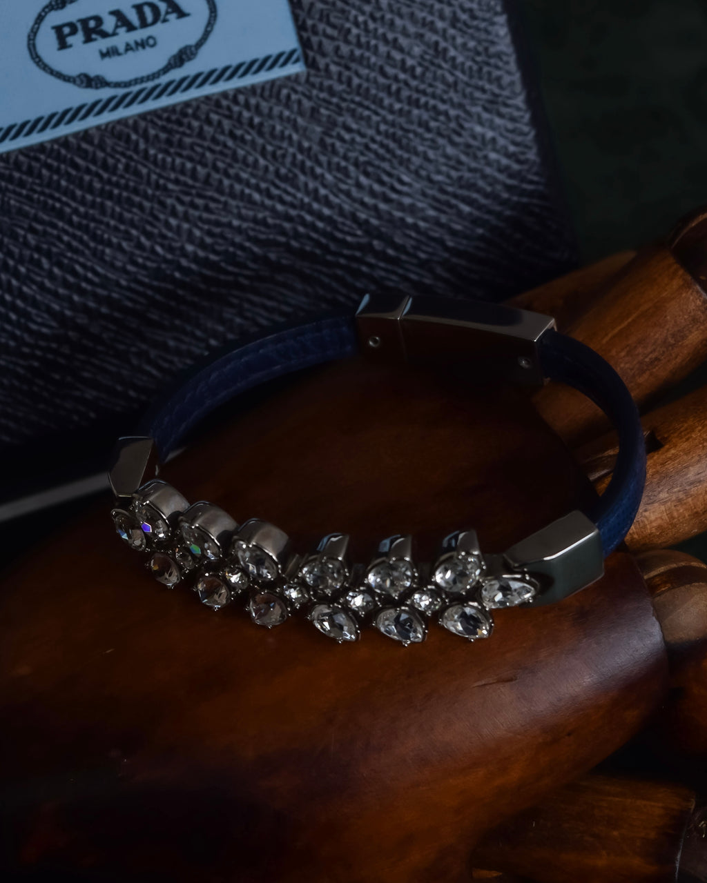 "PRADA" Petal motif crystal bracelet