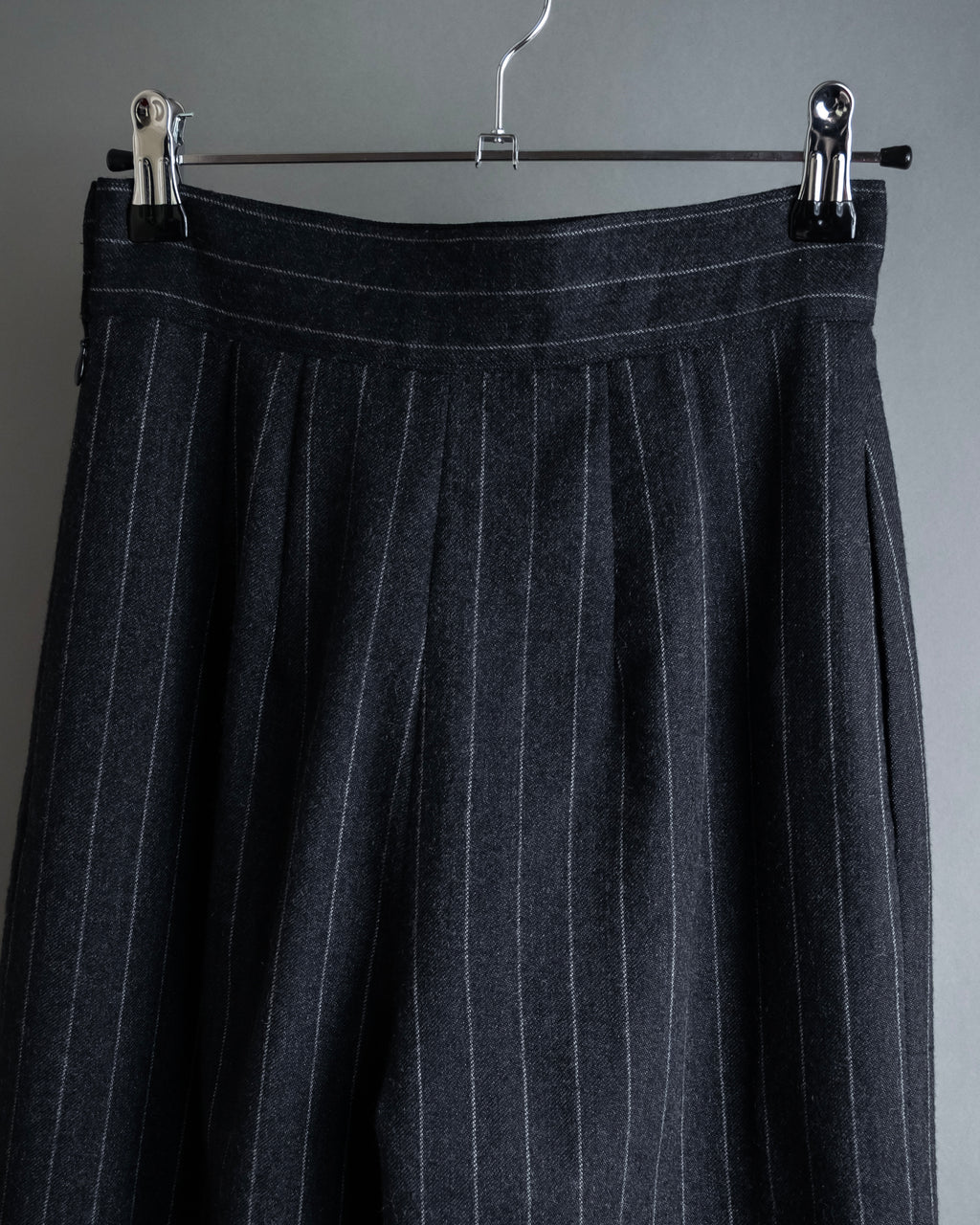 "BALENCIAGA" Side zipper design striped slacks