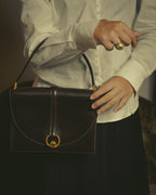 -SPECIAL- "HERMES" 50's Vintage box calf leather shoulder bag