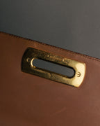 -SPECIAL- “Salvatore Ferragamo” 90’s lizard leather gancini 2way flap bag