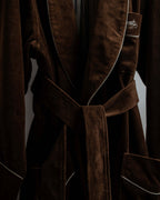 "CELINE" Piping design velour long gown coat