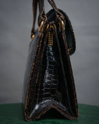 –SPECIAL– “GUCCI” 50’s-60’s Crocodile leather top handle bag