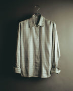 "Christian Dior" 80's-90's Silk blend checked long sleeve blouse