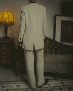 -SPECIAL- “HERMES” 80’s-90’s Herringbone linen suit set