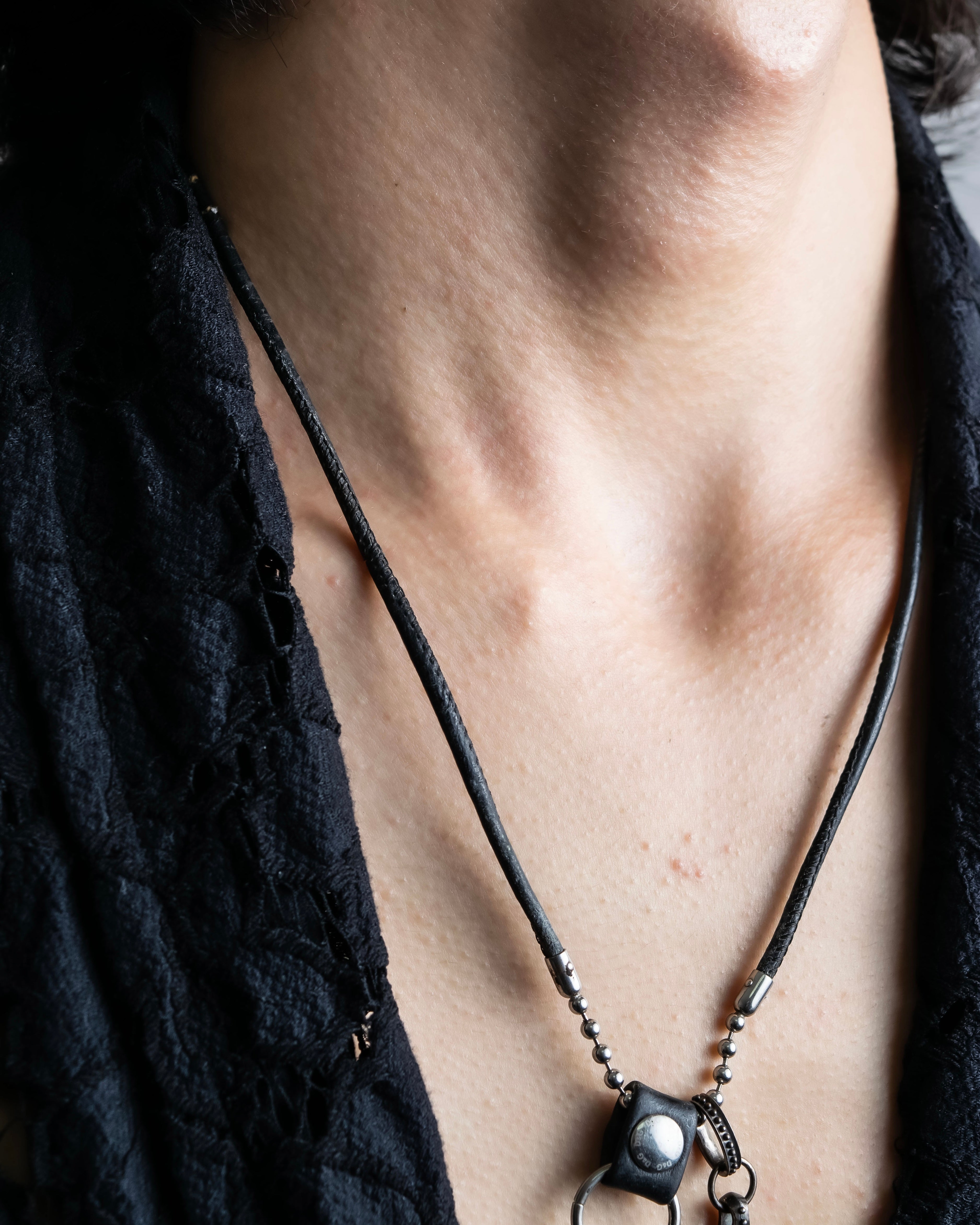 "DOLCE &amp; GABBANA" Dog tag &amp; sword motif combination necklace