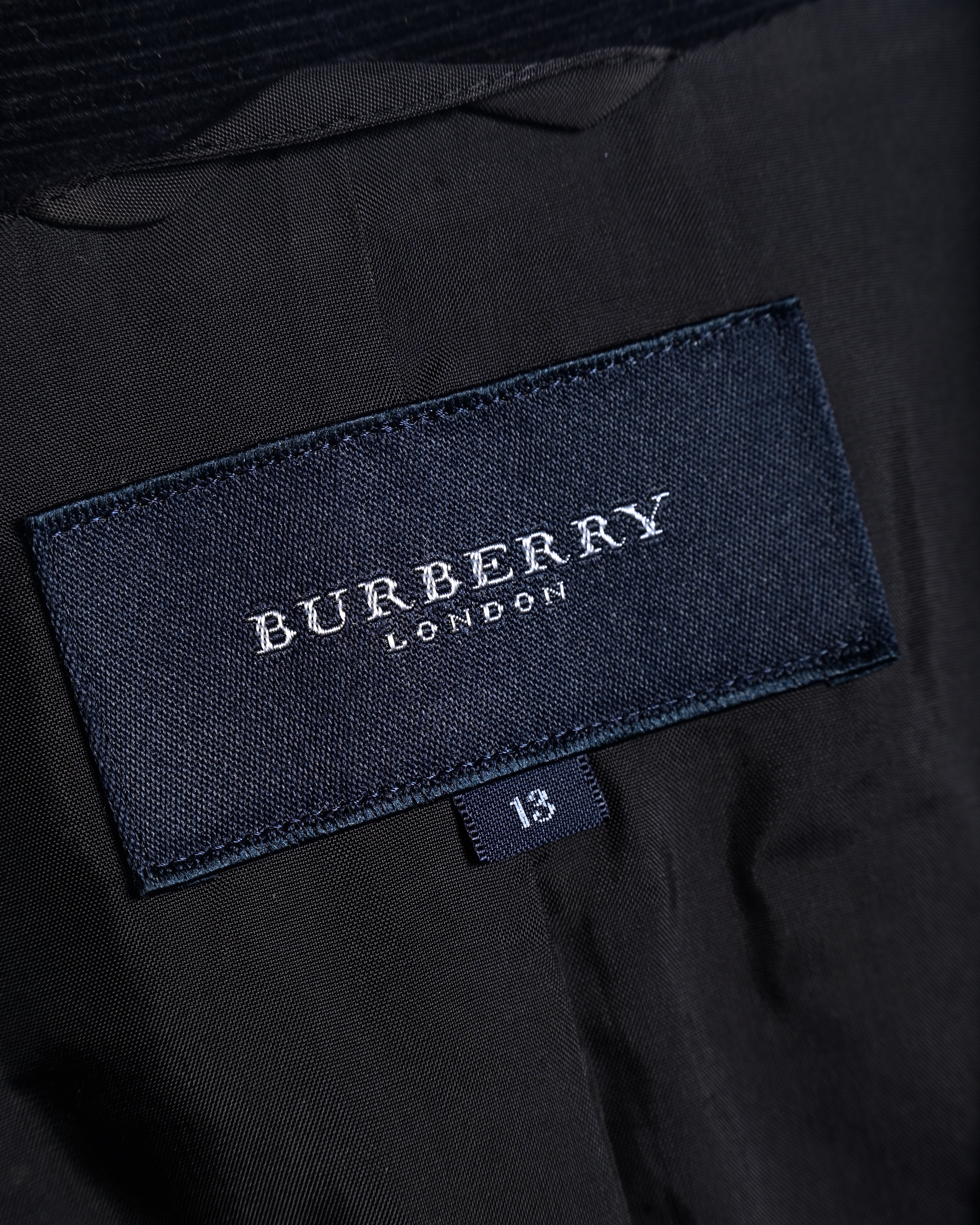 BURBERRY/ Slim Fit Single Breasted Corduroy Set Up Black
