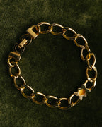 "Christian Dior" 90's Gold tone rhinestone chain bracelet