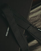 "Dolce & Gabbana" 10's-20's Slim polka dot silk necktie
