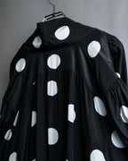 "BALENCIAGA" Polka dot flying squirrel silhouette bow tie dress