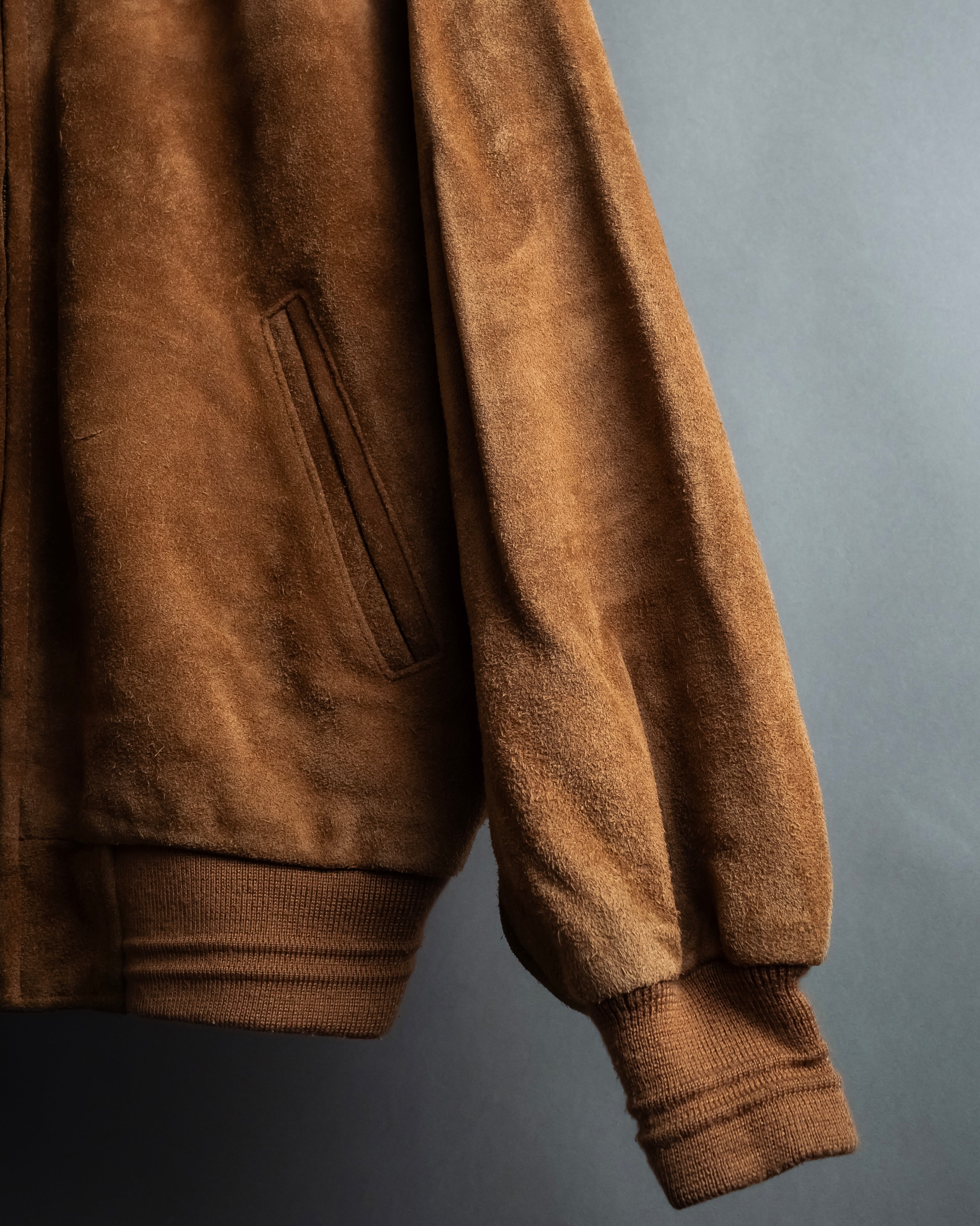 "SEAHOP" Ribbed design suede leather blouson