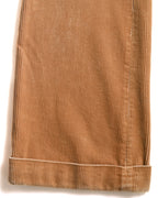 RALPH LAUREN/ Corduroy Cuffed Wide Trousers Brown