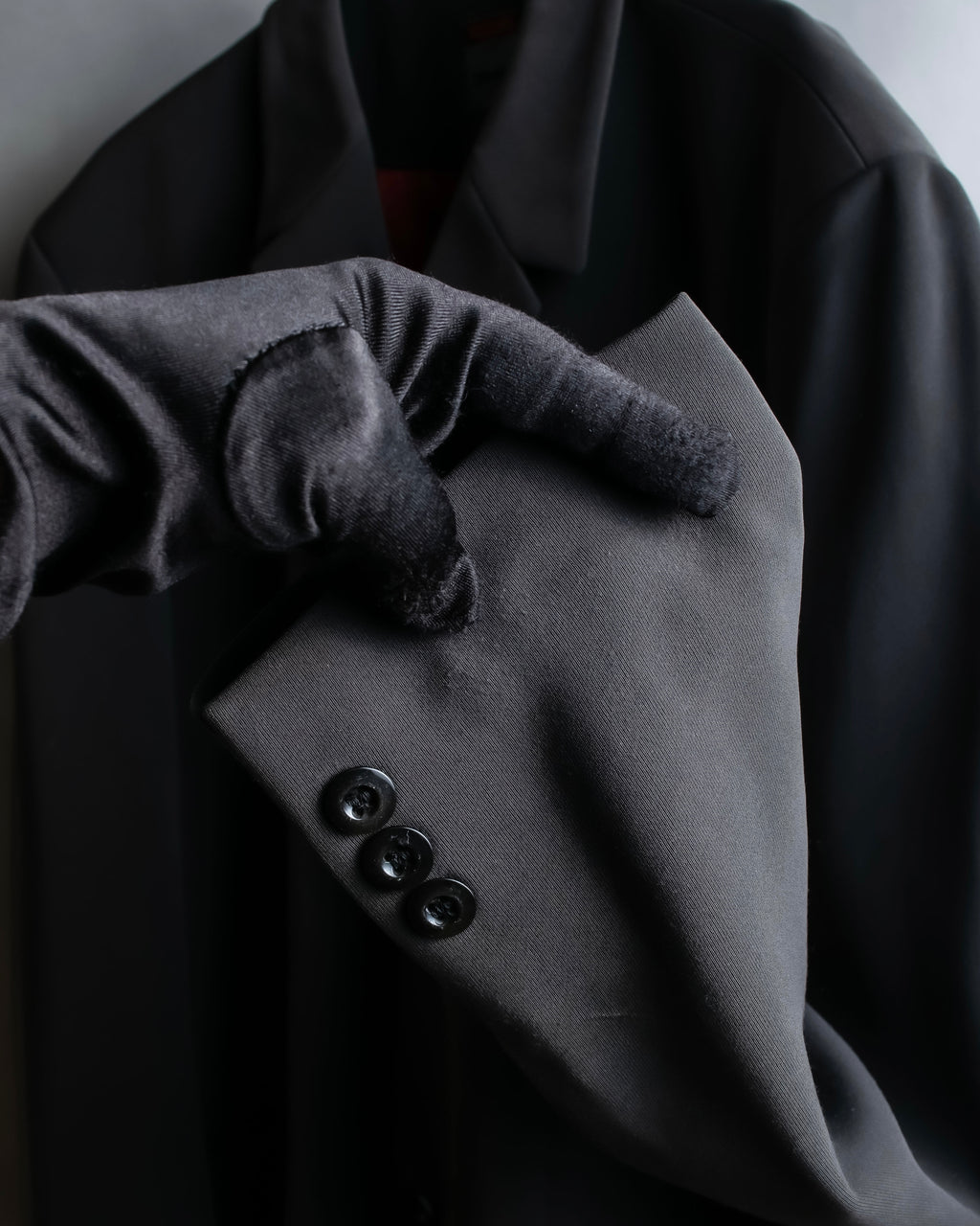 "TOSSARI" Shiny hidden zipper design tailored jacket